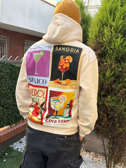 Felpa Off-White - Grafica Drink in Vellutino