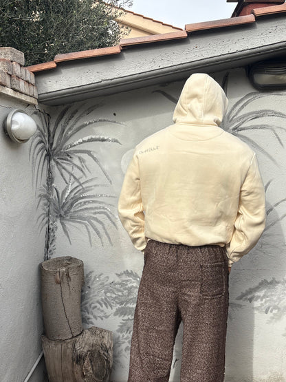 Felpa Off-White Premium - Grafica Viso e Tasca Sovrapposta