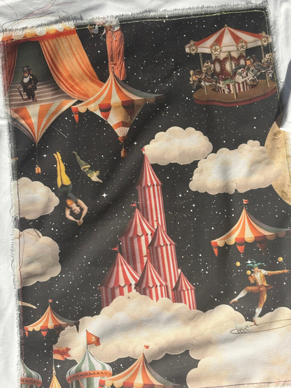 Maglietta Bianca Cotone 100% - Grafica Circo Stilosa