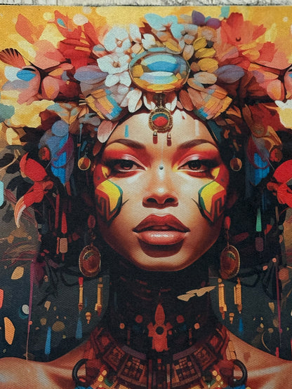 T-Shirt Nera Viso Donna - Grafica Artistica