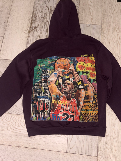 Felpa Burgundy Premium - Grafica Giocatore Basket