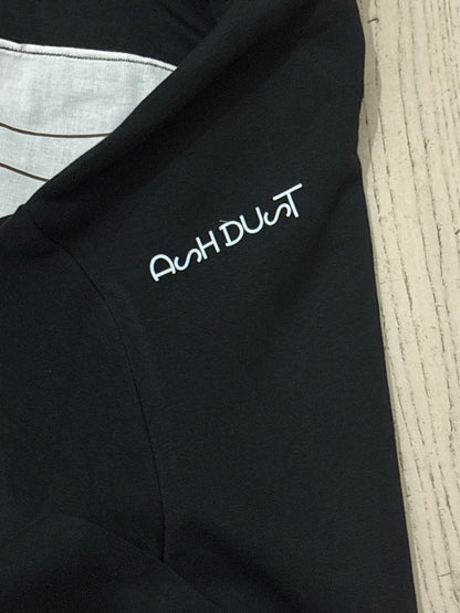 Felpa Nera Cappuccio - Drappo Giapponese Applicato