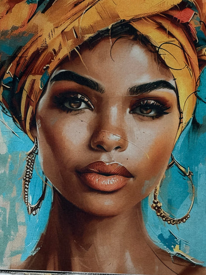 T-Shirt Nera Viso Donna - Grafica Artistica