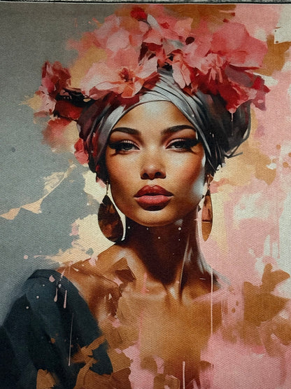 T-Shirt Nera Viso Donna - Grafica Artistica