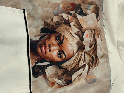 Felpa Off-White Premium - Grafica Viso e Tasca Sovrapposta