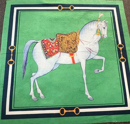 Royal Equestrian — Giacca Denim con Patch Artistico