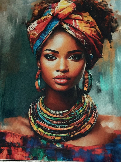 T-Shirt Nera Viso Donna - Grafica Artistica