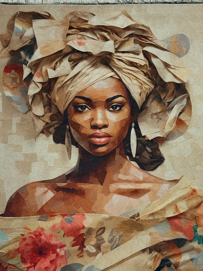 T-Shirt Nera Viso Donna - Grafica Artistica