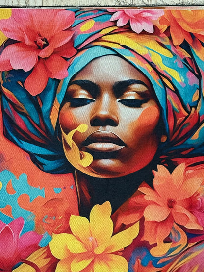 T-Shirt Nera Viso Donna - Grafica Artistica