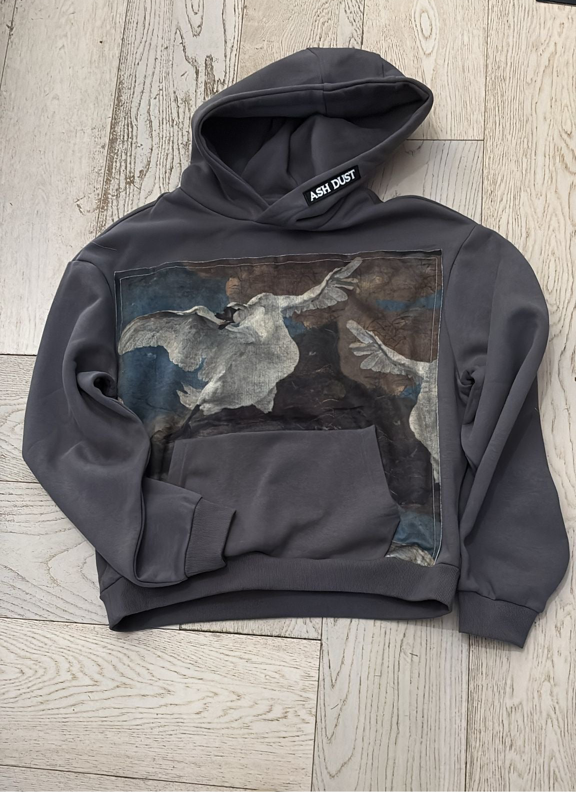 Felpa Crop Grigia - Quadro Cigno Olandese Coraggioso