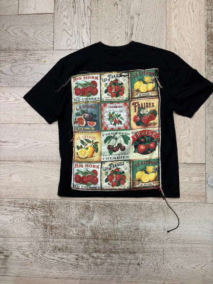 Vintage Fruit Labels Patchwork Tee