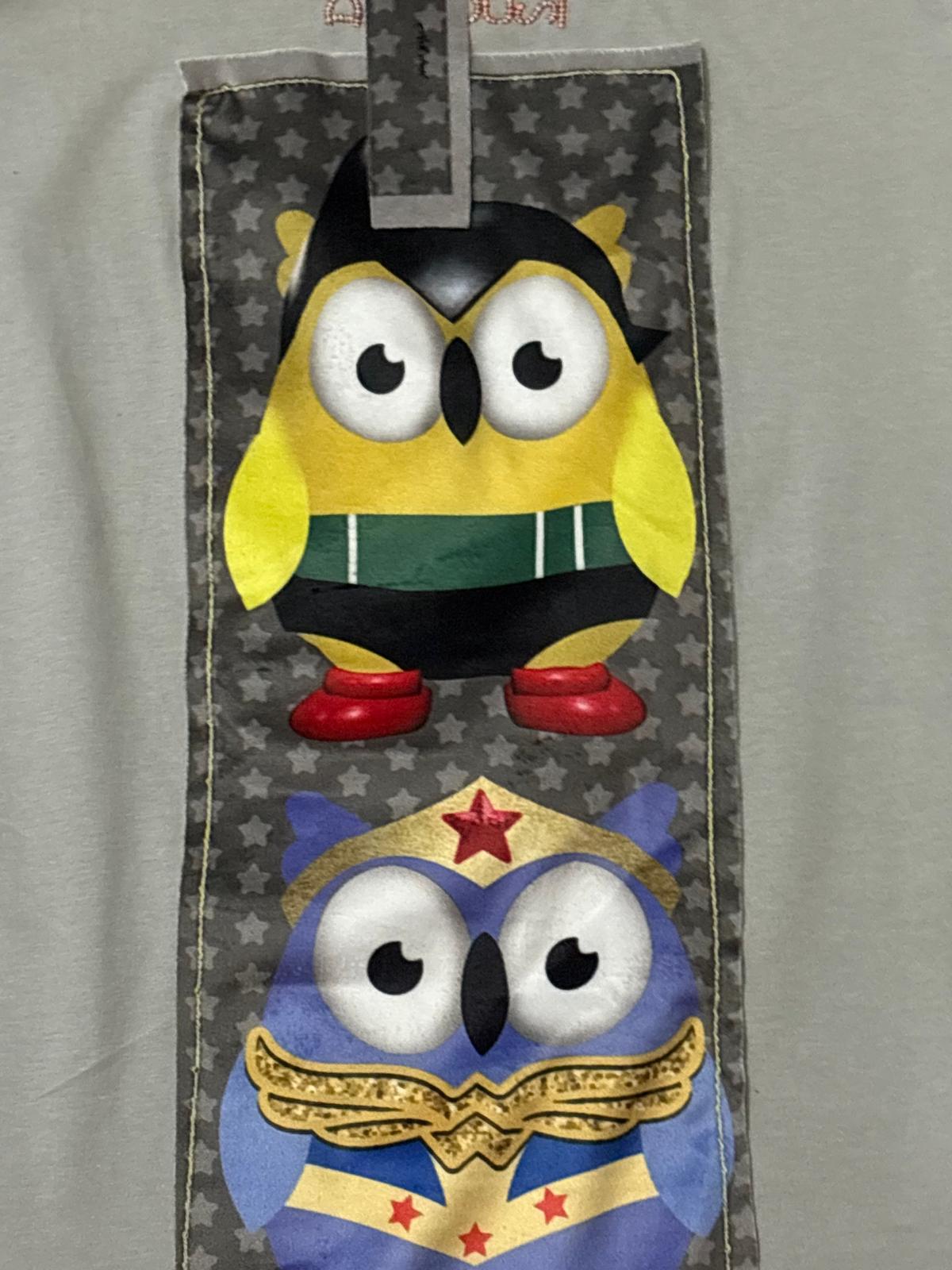 Maglietta Bianca Cotone - Ricamo Pupazzi Artigianale