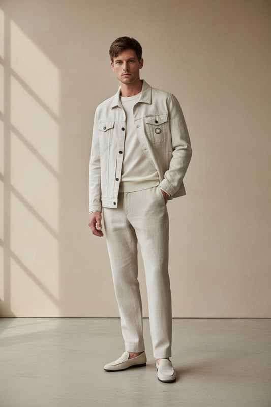 Giubbetto lino e canapa - Modello uomo