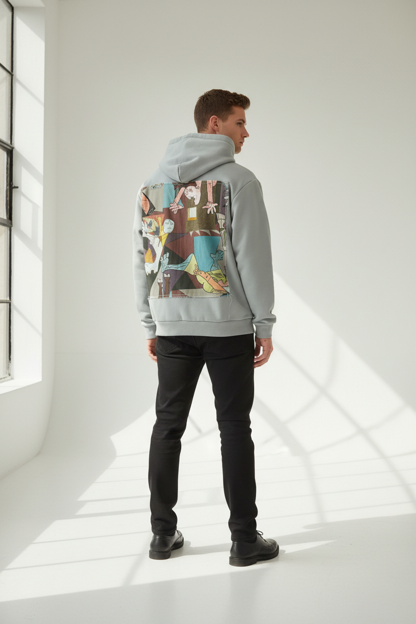 Modello uomo con felpa Picasso Guernica
