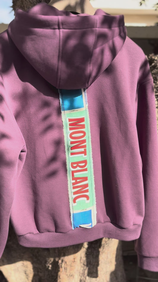 Felpa Burgundy Cappuccio - Tema Montagna Artigianale